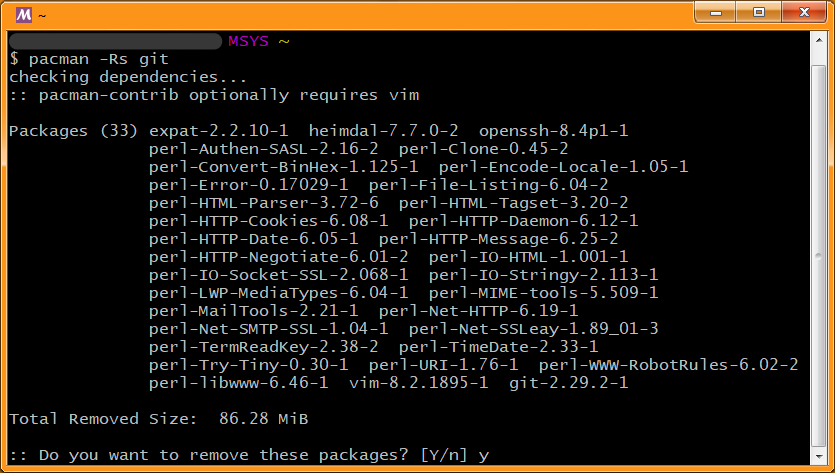 pacman -Rs <套件名稱>