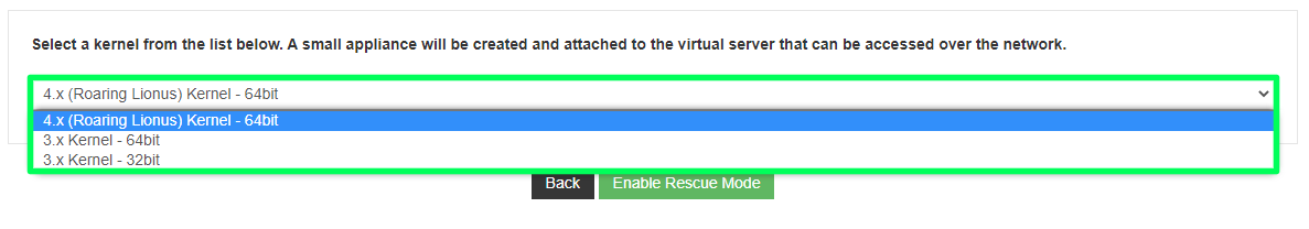 選擇 rescue kernel
